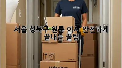 서울 성북구 원룸 이사, 안전하게 끝내는 꿀팁!